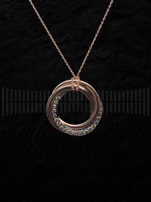 Colgante Oro Rosa con Diamantes Brown