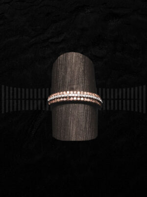 Sortija de Oro Rosa con Diamantes Blancos y Diamantes Brown