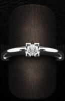 Sortija Solitario de Oro Blanco con Diamantes