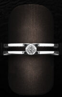 Sortija Solitario de Oro Blanco con Diamantes