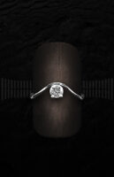 Sortija Solitario de Oro Blanco con Diamantes