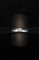 Sortija Solitario de Oro Blanco con Diamantes