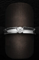 Sortija Solitario de Oro Blanco con Diamantes