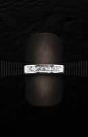 Sortija Quintillo de Oro Blanco con Diamantes - Mediano