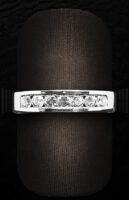 Sortija Quintillo de Oro Blanco con Diamantes - Mediano