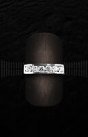 Sortija Quintillo de Oro Blanco con Diamantes - Grande