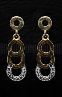 Pendientes de Oro Amarillo y Oro Blanco con Circonitas