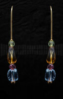 Pendientes de Oro Amarillo con Piedras Semipreciosas