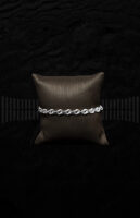 Pulsera de Oro Blanco Mate y Brillo