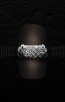 Sortija de Oro blanco con Circonitas