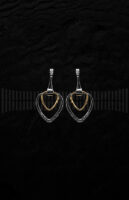 Pendientes de Oro Blanco y Oro Amarillo con Circonitas