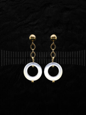 Pendientes de Oro Amarillo y Nácar