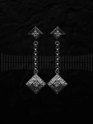 Pendientes de Oro Blanco con Criconitas