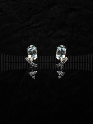 Pendientes de Oro Blanco con Circonitas