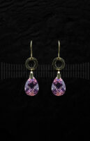 Pendientes de Oro Amarillo y Cuarzo Rosa