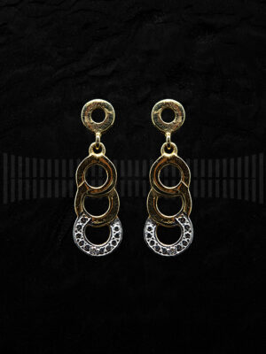 Pendientes de Oro Amarillo y Oro Blanco con Circonitas