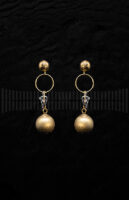 Pendientes de de Oro Amarillo y Oro Blanco con Circonita