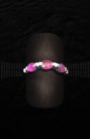 Sortija de Oro Blanco con brillantes rosas