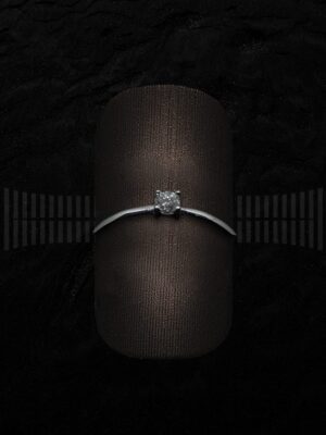 Solitario Oro Blanco y Brillantes