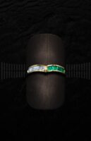 Sortija Oro Amarillo Esmeralda y Brillantes