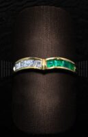 Sortija Oro Amarillo Esmeralda y Brillantes