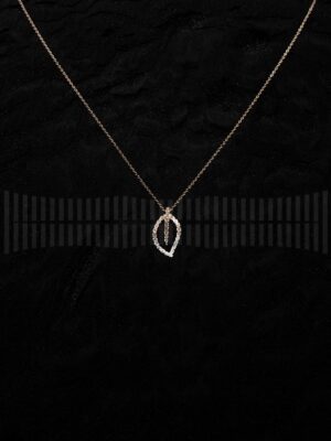 Gargantilla Oro Rosa Hoja Brillantes