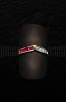 Sortija Oro Amarillo Rubí y Brillantes