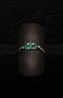 Sortija Oro Amarillo Garras Brillantes y Esmeralda