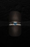 Sortija Oro Blanco y Aguamarina