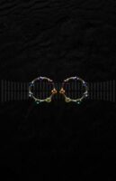 Pendiente Oro Amarillo piedra color