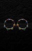 Pendiente Oro Amarillo piedra color