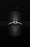 Sortija Aguamarina y Brillantes