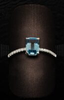 Sortija Aguamarina y Brillantes