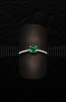 Sortija Esmeralda y Brillantes
