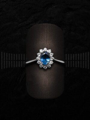 Sortija Roseta Zafiro y Brillantes