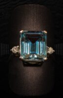 Sortija Aguamarina y Brillantes