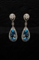 Pendientes Brillantes y Aguamarina