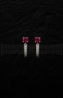 Pendiente Oro Blanco brillantes y rubí