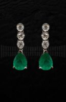 Pendientes Brillantes y Esmeralda