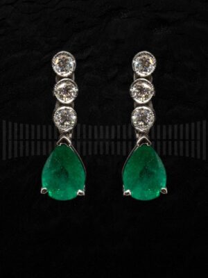 LUM OP-480BPE PENDIENTES BRILLANTES Y ESMERALDA-detalle