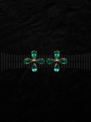 Pendientes oro amarillo esmeralda