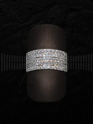 Sortija Oro Blanco y Circonitas