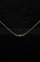 Gargantilla Oro Rosa Brillantes y Piedra Color