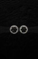 Roseta Oro blanco roseta brillantes negros y blancos