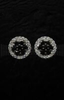 Roseta Oro blanco roseta brillantes negros y blancos