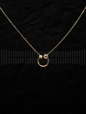 Gargantilla oro amarillo aguamarina y brillantes