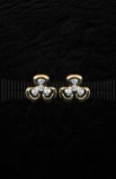 Pendientes trébol oro amarillo y brillantes