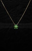 Gargantilla oro amarillo esmeralda y brillante