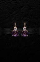 Pendiente Oro Rosa Amatista y Brillantes