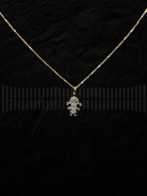 Gargantilla niña oro amarillo y brillantes